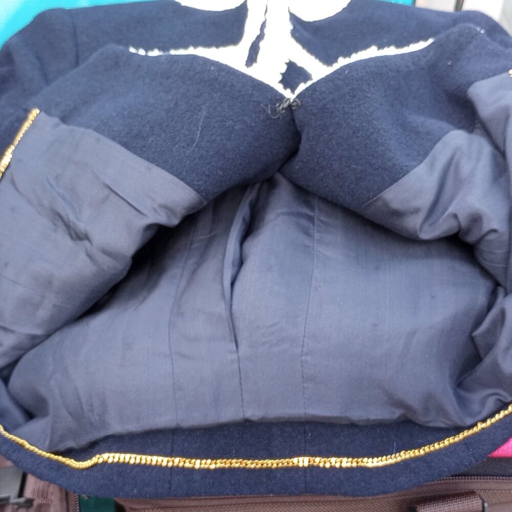 Chanel navy blue collarless jacket rare! - Picture 5 of 10